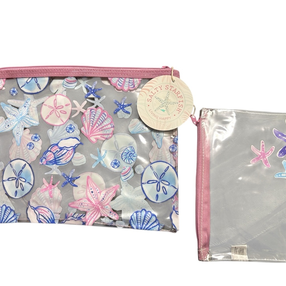The Paper Store- Salty Starfish clear Seashell Print Pouch